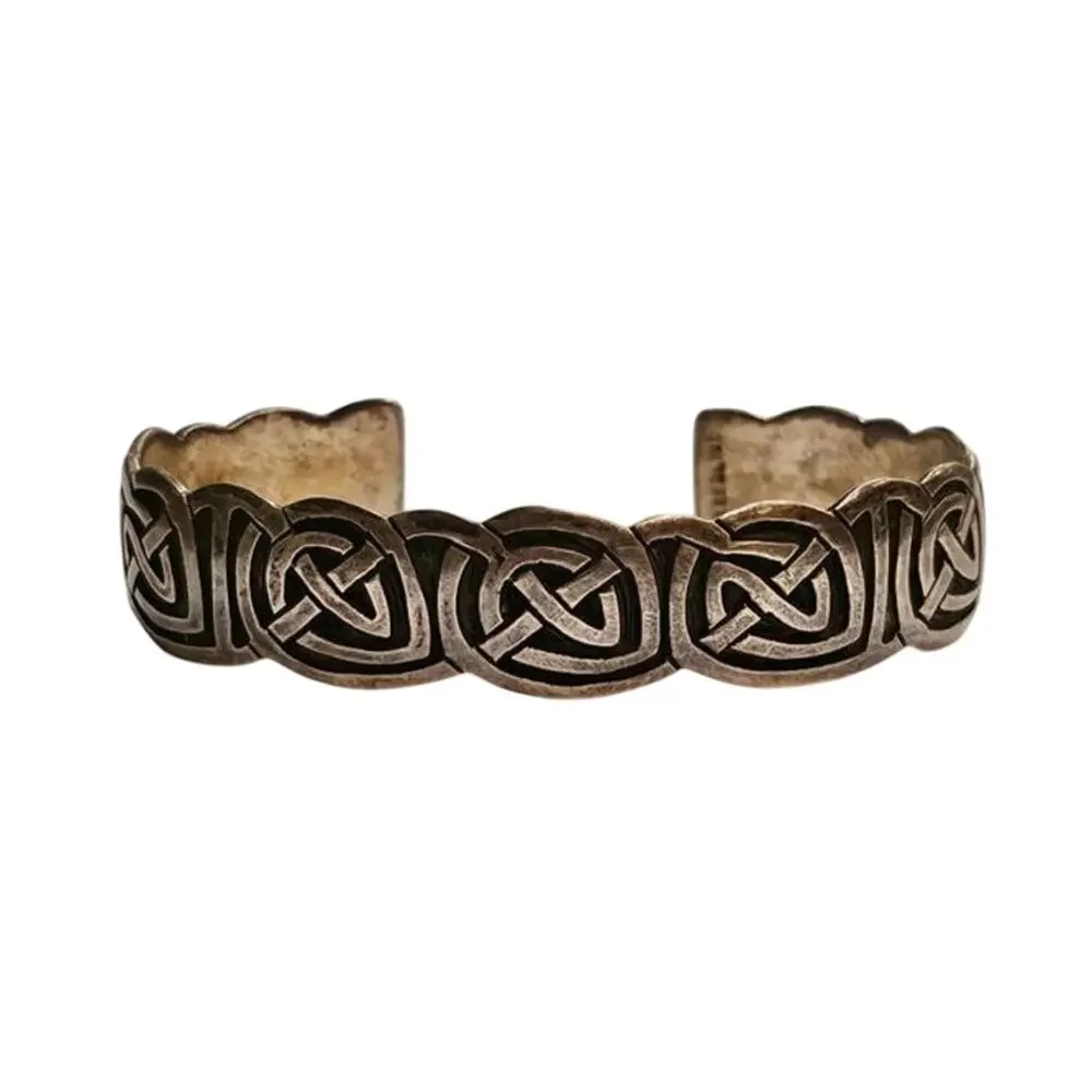 Vintage Sterling Silver Celtic Knot Cuff Bracelet | Handmade Irish Knotwork